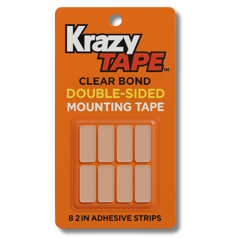 KRAZY TAPE 8 CT CLEAR BOND DOUBLE SIDED MOUNTING TAPE 2 IN ADHESIVE STRIPS (ONLY FOR AUTOZONE) [00557]