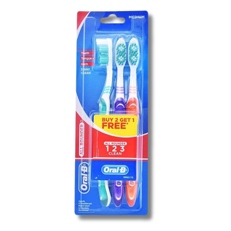 ORAL-B TOOTHBRUSH 3 PK ALL ROUNDER MED [03900]