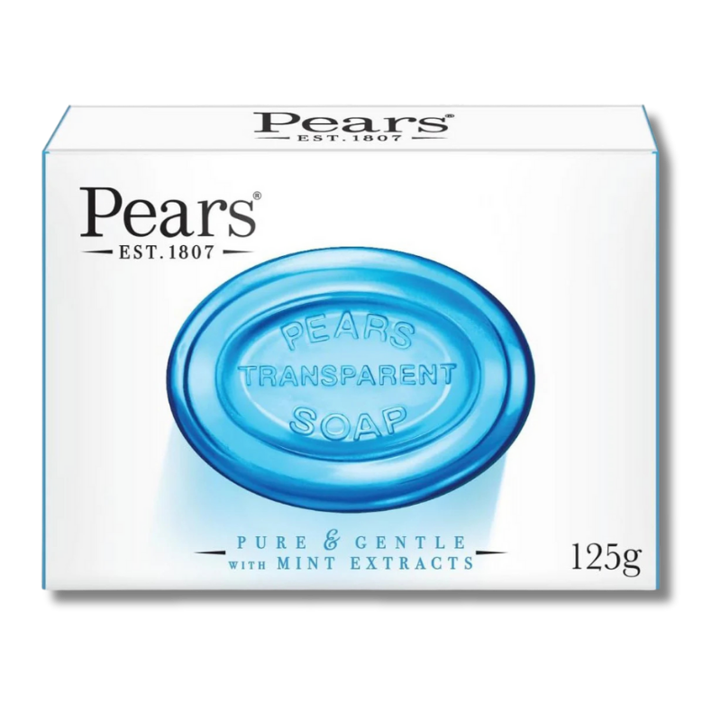 PEARS BAR SOAP 125 G / 4.4 OZ BLUE GERM SHIELD WITH MINT EXTRACTS [08555]