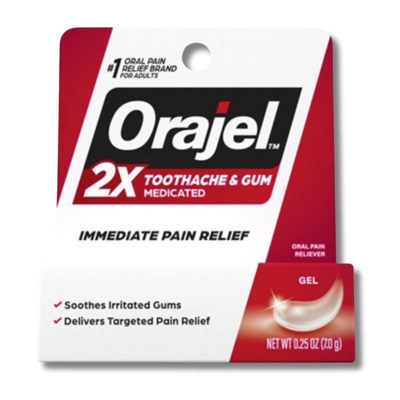 ORAJEL PAIN RELIEF GEL 0.25 OZ 2X MEDICATED [30283]