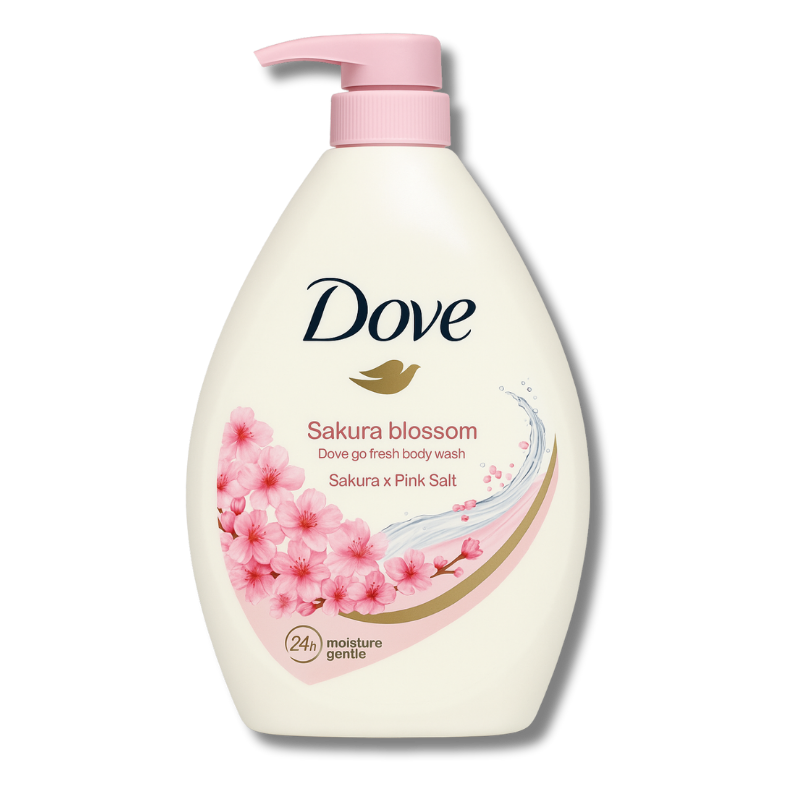 DOVE BODY WASH 33.8 OZ / 1 L SAKURA BLOSSOM & PINK SALT WITH PUMP [57423]