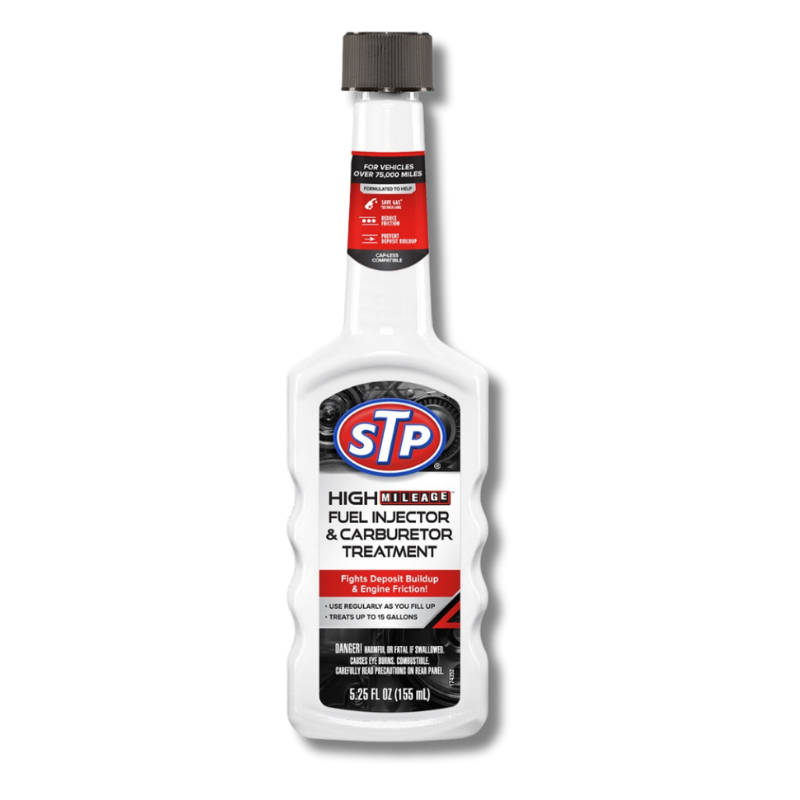 STP ADDITIVES 5.25 OZ HIGH MILEAGE FUEL INJECTOR & CARBURETOR TREATMENT (WHITE BOTTLE) [78571]